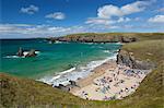 North Cornwall coast beach, Porthcothan, near Newquay, Cornwall, England