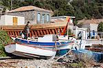 Traditionelles Boot Bauhof, Aghios Isidhoros, Samos, Dodekanes, Griechenland