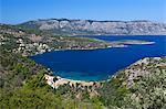 Vue sur Kerveli et côte Atlantique, Samos, îles de l'Égée, Grèce