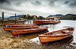 Keswick launch boats, Derwent Water, Lake District National Park, Cumbria, England