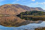 Loch Leven reflections, Glencoe village, Scottish Highlands, Scotland