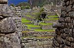 Inca wall, Machu Picchu, peru, peruvian, south america, south american, latin america, latin american South America. The lost city of the Inca was rediscovered by Hiram Bingham in 1911