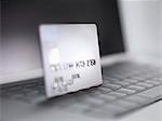 Close up of credit card on keyboard