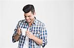 Man having cup of coffee