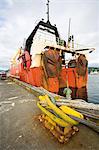 Bateau de pêche amarré dans le port