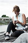 Teenage Girl Texting, Mannheim, Baden-Wurttemberg, Germany