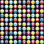 Smartphone app icon set pattern background. Vector file layered for easy manipulation and customisation.