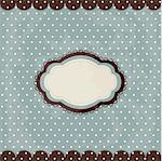 Vintage polka dot design, brown frame