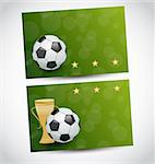 Illustration football cards with champion cup and place for your text - vector
