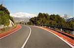 Scenic road towards Guadalest, Alicante, Spain amidst beautiful winter scenery