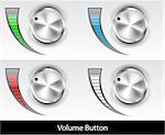 Metal round volume button. Vector illustration eps10