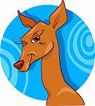 Cartoon Humorous Illustration of Cute Doe or Roe Animal Character