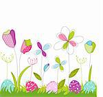 floral, easter greeting card