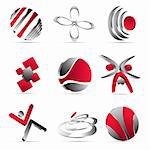 red business icons design