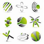 green business icons design