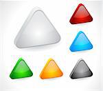 Color 3d shiny buttons for web. Vector illustration.