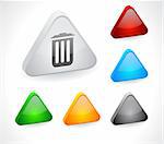 Color 3d shiny buttons for web. Vector illustration.