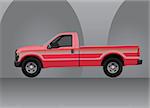 Pick-up truck with grey background