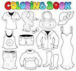 Coloring book clothes theme 1 - vector illustration.