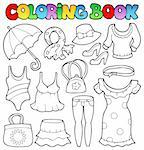Coloring book clothes theme 2 - vector illustration.