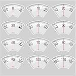 Illustration set of a Scale for a Weighing Machine