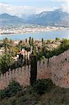 fortress on the hill in the town Alanya in Turkey