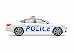Police car isolated on white background.