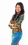 Asian woman in Kebaya, kebaya usually worn by women in Indonesia, Malaysia, Brunei, Burma, Singapore, southern Thailand.