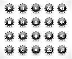 Set of media buttons. Vector.