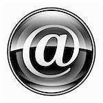 email symbol black, isolated on white background