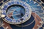 Closeup of famous astronomical clock on Prague Town Hall, Czech Republic