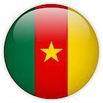 Vector - Cameroon Flag Glossy Button
