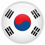 Vector - South Korea Flag Glossy Button