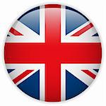 Vector - United Kingdom Flag Glossy Button