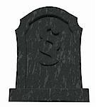 gravestone with paragraph symbol on white background - 3d illustration