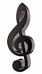 metal clef on white background - 3d illustration