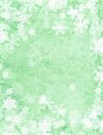 Vertical background of green color with snowflakes