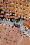 Aerial View of Il Campo, Siena, Tuscany, Italy