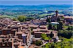 Überblick über die Stadt mit Santa Maria del Servi, Siena, Toskana, Italien