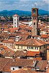 Vue d'ensemble de la ville, Lucca, Toscane, Italie