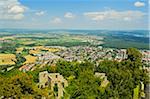 Vue de Singen et Hegau depuis Château Hohentwiel, Hohentwiel, Singen, Bade-Wurtemberg, Allemagne