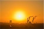 Factories at Sunrise, Duisburg, Ruhr Basin, North Rhine-Westphalia, Germany