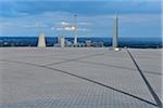 Cadran solaire et usine, Halde Hoheward, Herten, Recklinghausen, bassin de la Ruhr, Rhénanie du Nord-Westphalie, Allemagne