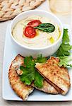 Bowl of Hummus with Pita Bread