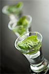 Mint tea in shot glasses