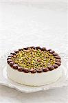 White chocolate and pistachio cake