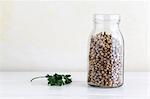 Coriander seeds in a glass jar