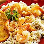 Garlic Sauteed Shrimp on Orange Infused Rice