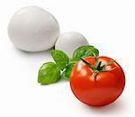 Eine Tomate, Basilikum und mozzarella