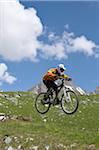 Garçon montagne vélo, Tignes, Alpes, France